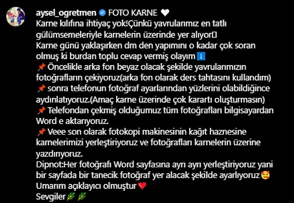 Hatta bu müthiş fikrin nasıl yapılacağını adım adım anlatarak, gelecek öğretmenlere de ilham oldu.