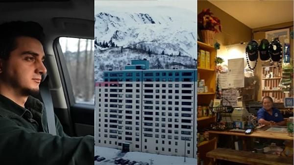 Alaska'nın güneyinde bulunan Whittier şehrini ziyaret eden Ruhi Çenet, tüm vatandaşların aynı binada yaşayarak marketten notere tüm ihtiyaçlarını aynı çatı altında karşıladıklarını anlattı.