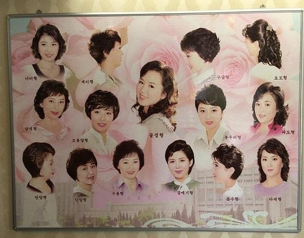 11. Kuzey Kore'de kadınlar için 18, erkekler için 10 saç modeli vardır. Bu modeller harici saç kestirmek yasaktır.