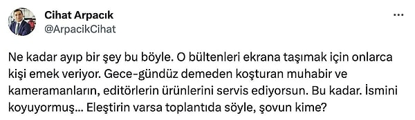 Kısa sürede sosyal medyada yayılan bu görüntülerin ardından da Fatih Portakal'ın tavrına birçok gazeteci ve izleyici tepki göstermişti.