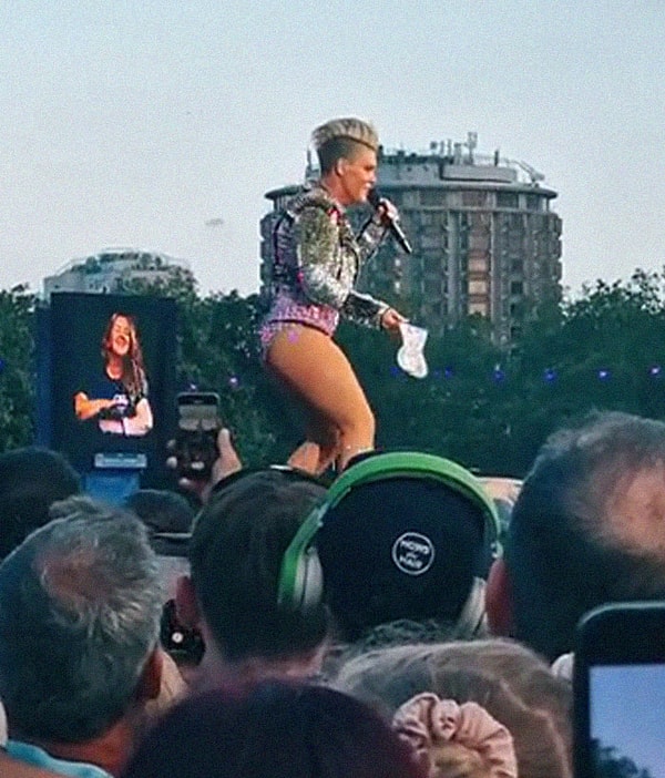 Люди аплодировали Пинк за то, что она довольно хорошо справилась с произошедшем, несмотря на то, что ситуация с «бросанием вещей на сцену» явно вышла из-под контроля — не каждый день в тебя кидаются чьим-то прахом