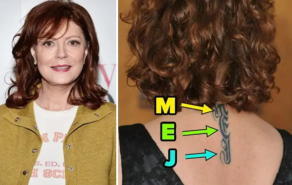 9. Сьюзен Сарандон выбила инициалы своих детей на спине