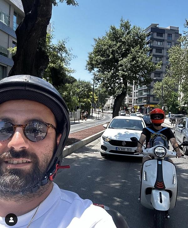 3. Uraz Kaygılaroğlu, motorla tur atarken çekilen fotoğrafını paylaştı.