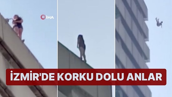 İzmir'de Korku Dolu Anlar: 33. Kattan Atladı, İtfaiyenin Açtığı Brandanın Üstüne Düştü!