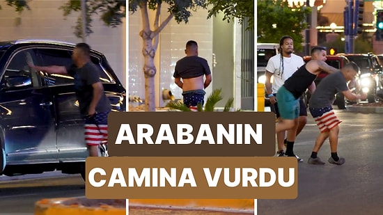 Sarhoş Olup Etrafa Rahatsızlık Veren Bir Adam Oradan Geçen Bir Aracın Camına Vurunca Hayatının Dersini Aldı