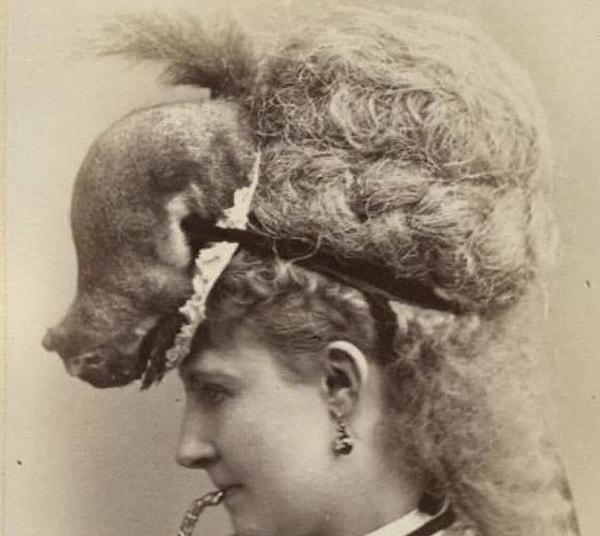 2. Viktorya dönemi modası, büyük ve tuhaf trendlerle önceki nesillere kıyasla çok farklıydı. Bu trendlerden biri, tahnit şapkalarıydı.