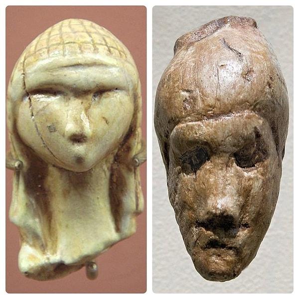 8. Her iki figür de insan yüzlerinin en eski tasvirlerinden, yaklaşık 26.000 yaşındalar👇