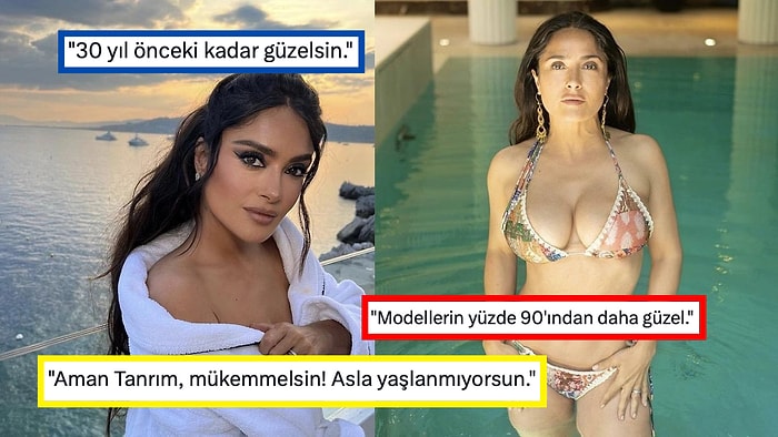 Güzelliği Dillere Destan 56 Yaşındaki Salma Hayek, Bikinili Pozuyla Ortalığı Kasıp Kavurdu!