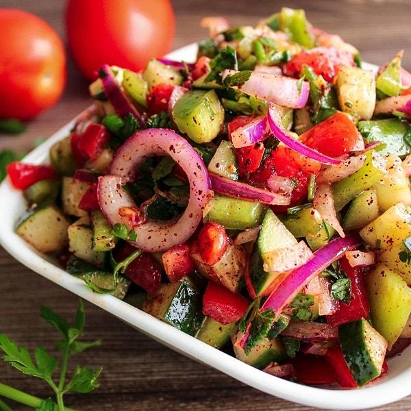 a) Shepherd's Salad (Çoban Salatası):
