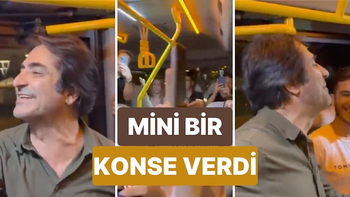 Taksi Bulamayınca Minibüse Binen Mahsun Kırmızıgül Yolculara Küçük Bir Konser Verdi