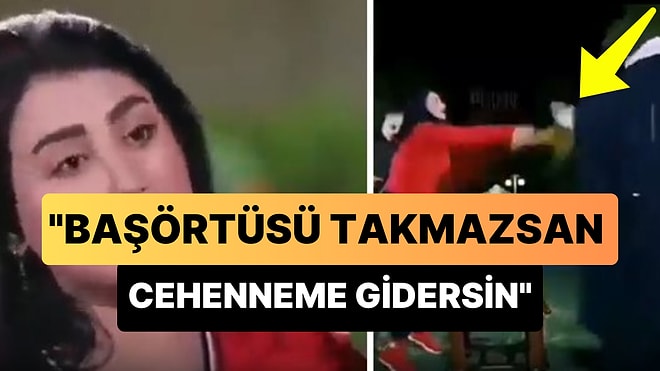 'Başörtüsü Takmazsan Cehenneme Gideceksin' Diyen İmama Canlı Yayında Saldıran Kadın