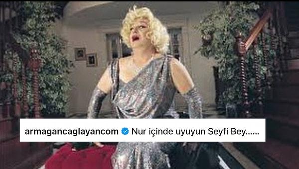 Gelelim asıl konuya... Armağan Çağlayan, Seyfi Dursunoğlu'nu Instagram'dan yaptığı bu paylaşımla andı...