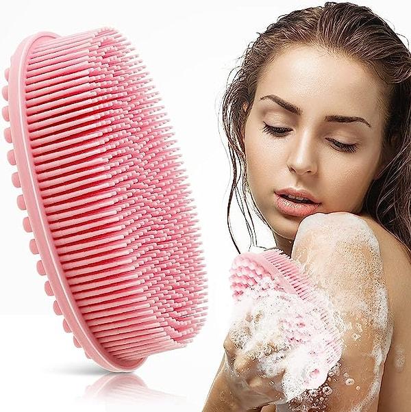 6. Makyajı, ölü cilt hücrelerini, kiri ve daha fazlasını kolayca temizleyebileceğiniz silikon banyo fırçası.
