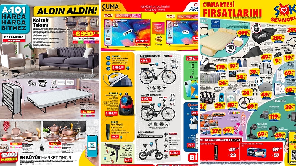 İndirim Günleri Başlıyor! 22 - 28 Temmuz Haftasında A101, BİM ve ŞOK Aktüel Ürünler Listesinde Ne Var?
