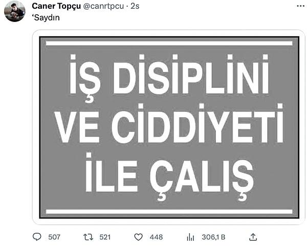 Caner Topçu ise Rabia Soytürk'ün bu paylaşımı karşısında sessiz kalmadı. O da Twitter'dan bir paylaşım yaptı.