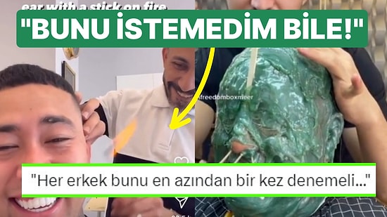 Ülkemizde Rastgele Bir Berberde Yaşadığı Değişik ve Komik Bakım Sürecini Gösteren Yabancı Adam Güldürdü