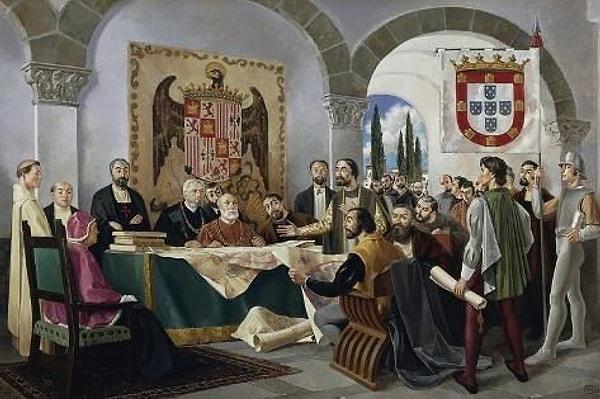 10. 1494 yılında imzalanan' Tordesillas Antlaşması'; Avrupa dışında yeni keşfedilen toprakları, hangi iki ülke arasında paylaştırmıştır?