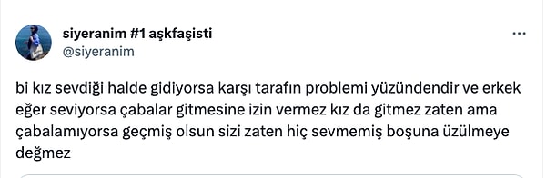 Sevdiği halde bırakmak zorunda kalan bir kadına karşı çabalamayan erkeğin sevmediği yönünde yorumlar yapıldı.