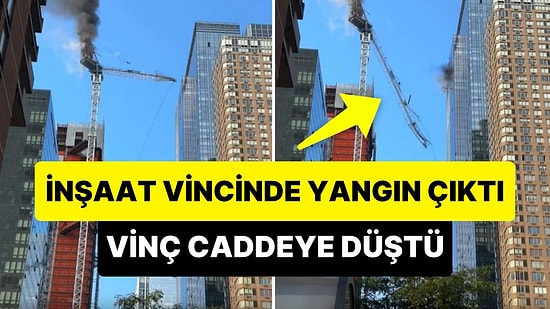 New York'ta İnşaat Vincinin Bir Kısmının Caddeye Düştüğü Korkunç Anlar