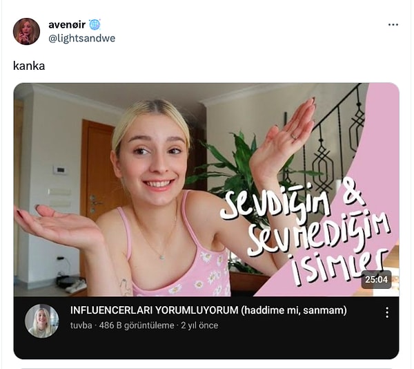 Tuvba'nın yine dizi içerikleriyle aynı dönemde üretmiş olduğu "Influencerları yorumluyorum" videosu da Ceyhun'a cevap olarak gelenler arasındaydı.