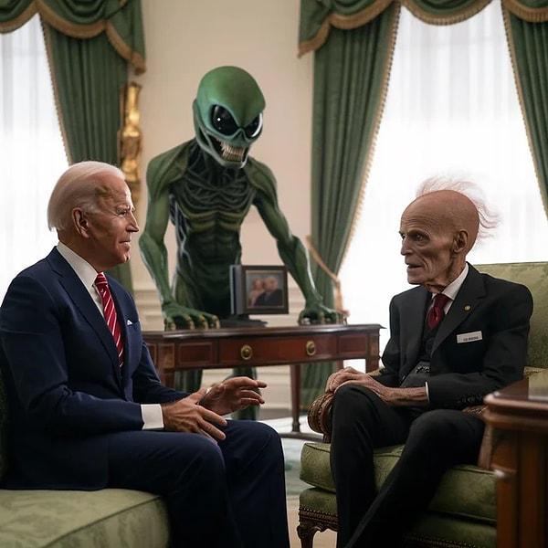 12. Joe Biden uzaylılar ile anlaşma yapıyor: