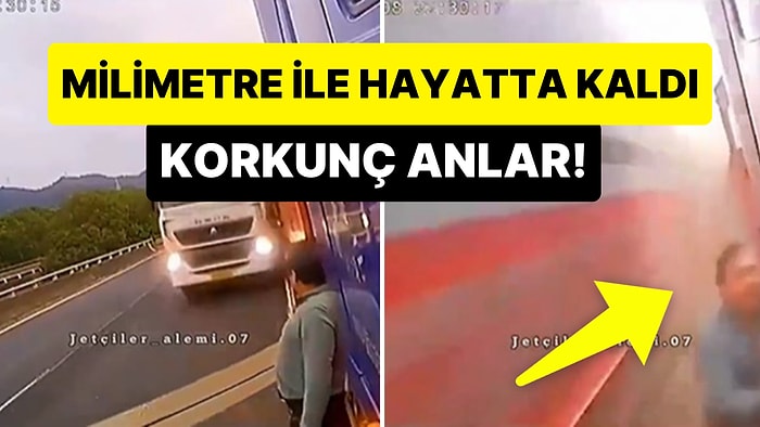 İki TIR Arasında Ezilmekten Milimetre ile Kurtulan Şoförün Hayatının En Şanslı Anları