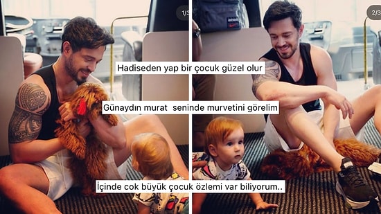 Murat Boz'un Bir Köpek Bir Bebekle Paylaştığı Yeni Pozu "Evlen de Mürüvvetini Görelim!" Dedirtti!