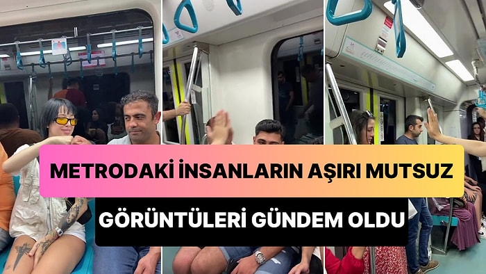 Metrodaki İnsanlara Pozitif Enerji Dağıtmak İsteyen Kadın ve Aşırı Mutsuz Gözüken Vatandaşlar Gündem Oldu