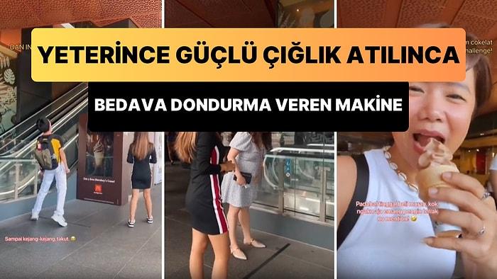 Türkiye'de Olsa Ne Olurdu? Yeterince Güçlü Çığlık Atıldığında Bedava Dondurma Veren Makine