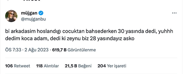 Arkadaşının hoşlandığı çocuğun 30 yaşında olduğunu öğrenen Müjgan isimli kullanıcı büyük bir şok yaşadı.😂