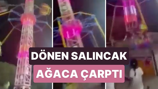 Lunapark'ta Korku Dolu Anlar! İzmir'de Bir Lunapark'ta Kapanmayan Salıncak Ağaca Çarptı