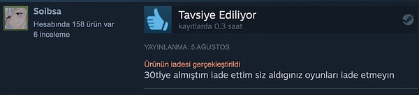 12. Arkadaşlar herkes Steam hesabına çeyizliği gibi sarılsın bu saatten sonra.