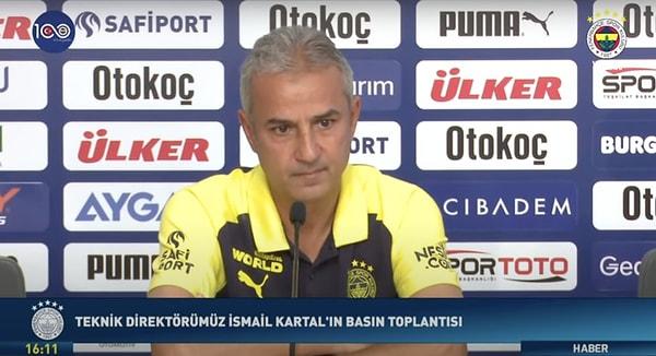 Fenerbahçe Teknik Direktörü İsmail Kartal, UEFA Avrupa Konferans Ligi 3. ön eleme turu ilk maçında karşılaşacağı Maribor maçı öncesi basın toplantısı düzenledi.
