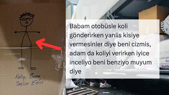 Otobüsle Gönderdiği Koliye Oğlunun Robot Resmini Çizen Baba Viral Oldu