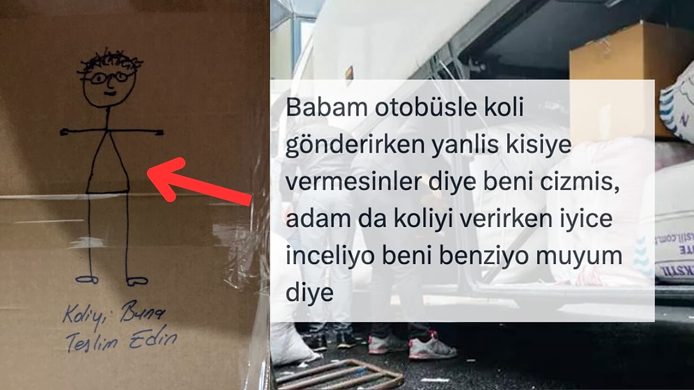 Otobüsle Gönderdiği Koliye Oğlunun Robot Resmini Çizen Baba Viral Oldu