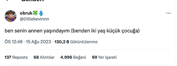 Kendinden iki yaş küçük çocuğu "Ben senin annen yaşındayım" diyerek reddeden Obruk, kızları harekete geçirdi.