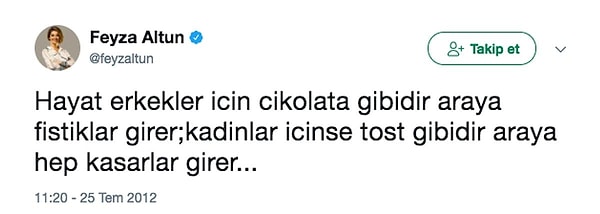 Geçmişte attığı tweetler pek de kadın hakları savunucusuna yakışmayan tarzdandı...