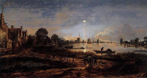 13. Ay Işığında Nehir Manzarası, Aert van der Neer, 1645