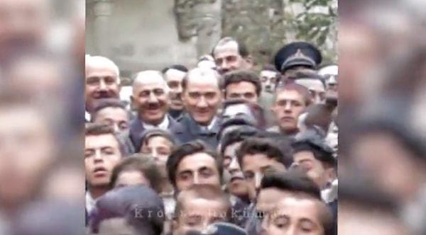 Mustafa Kemal Atatürk'ün 19 Mayıs 1930'da Kayseri ziyaretinde çekilmiş görüntüleri gündem oldu.