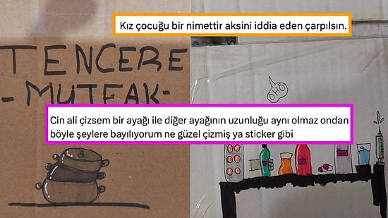 Küçük Bir Kızın Evden Taşınırken Kolilerin Üzerine Çizdiği Sanat Eseri Gibi Resimlere Bayılacaksınız!