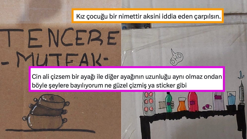 Küçük Bir Kızın Evden Taşınırken Kolilerin Üzerine Çizdiği Sanat Eseri Gibi Resimlere Bayılacaksınız!