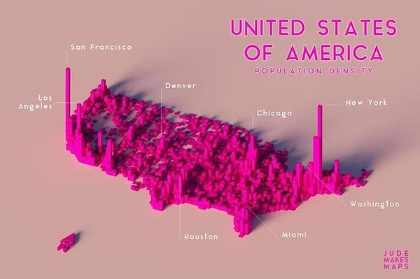 10. Amerika'daki popülasyon dağılımı.