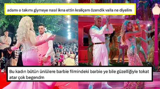 Düğününde Barbie ve Ken Gibi Pembe Giyinen Roman Çift Harika Danslarıyla Herkesin Beğenisini Topladı!