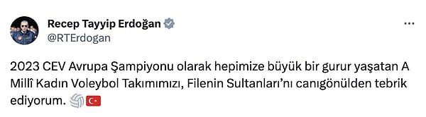 Cumhurbaşkanı Recep Tayyip Erdoğan'ın Filenin Sultanları'nı tebrik etmesinden bile rahatsız oldular.