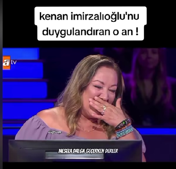 Sorulan soruların yanı sıra yarışmacıların hayat hikayeleriyle sık sık gündem olan yarışmada anlatılan bir olay ise hem stüdyoya hem de sunucu Kenan İmirzalıoğlu'na duygu dolu anlar yaşattı.