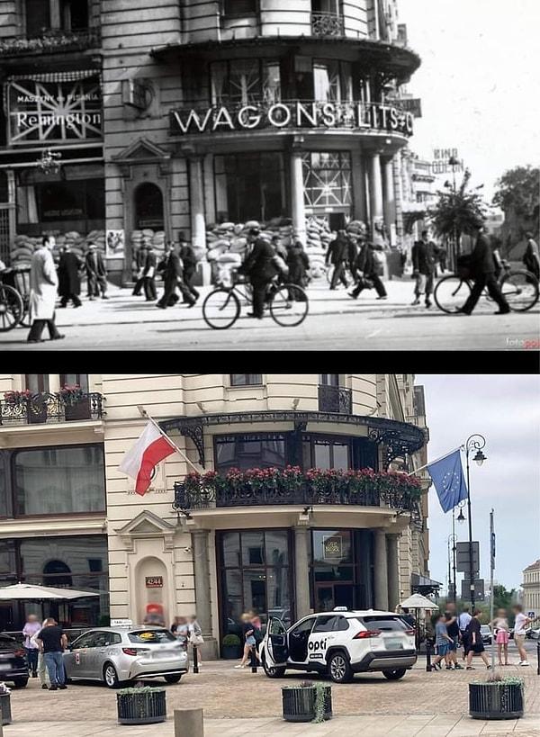 8. Hotel Bristol, Varşova, Polonya, 1939 ve 2023.