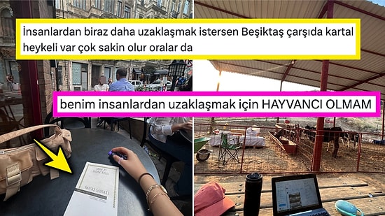 İnsanlardan Uzaklaşmak İçin Beyoğlu'nun Ortasında Kitap Okuyan Kadına Gelen Yorumlar Kahkaha Attırdı