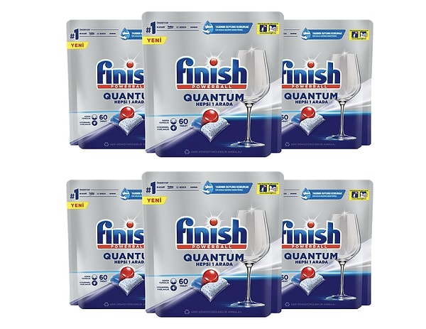 10. Finish Quantum 360 Kapsül Bulaşık Makinesi Deterjanı Tableti (6 x 60 Kapsül)