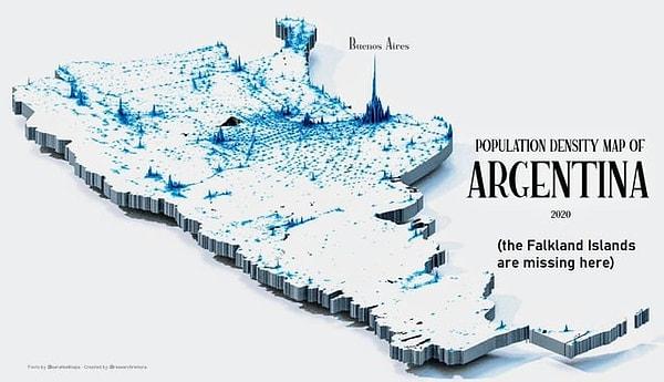 15. Arjantina'nın nüfus dağılımı.