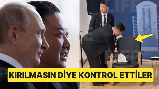 Putin'le Görüşen Kuzey Kore Lideri Kim Jong-un'un Koltuğunun Temizlenmesi Herkesin Dikkatini Çekti!